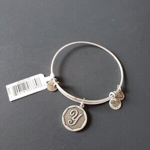NWT Alex and Ani Y Initial Letter Silver Charm Bracelet  Bangle  741
